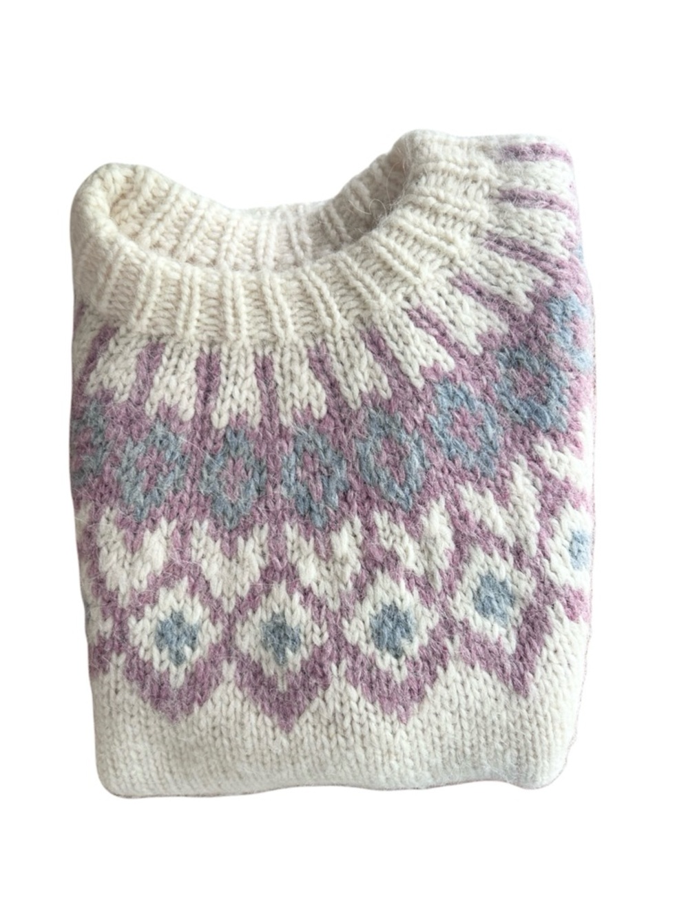 HAND-KNIT Icelandic Íslenskur Heimilisidnaður Sweater Small Vintage 1980s NWOT - Picture 5 of 6